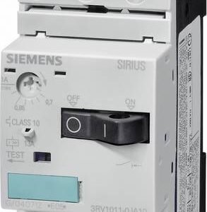 Siemens 3RV1011-1BA10 Circuit breaker 1 pc(s) 3 makers Adjustment range (amperage): 1.4 - 2 A Switching voltage (max.): 690 V AC (W x H x D) 45 x 90 x 81 mm