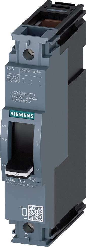 Siemens 3VA1110-5ED16-0AA0 Circuit breaker 1 pc(s) Adjustment range (amperage): 100 - 100 A Switching voltage (max.): 415 V AC (W x H x D) 25.4 x 130 x 70 mm